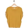 Max Studio Ruched Tie Sleeve Sweater In Yellow