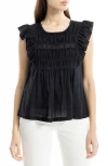 Max Studio Ruffle Cap Sleeve Babydoll Top
