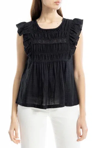 Max Studio Ruffle Cap Sleeve Babydoll Top