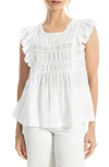 Max Studio Ruffle Cap Sleeve Babydoll Top