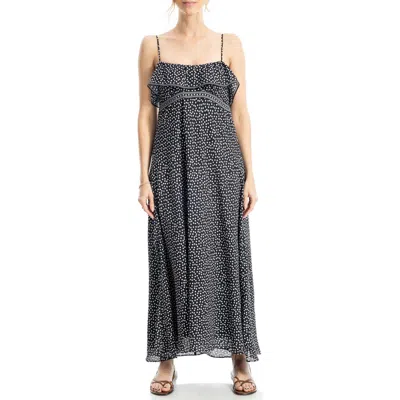 Max Studio Ruffle Empire Waist Maxi Dress In Black
