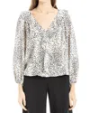 Max Studio Ruffle Front Bubble Hem Blouse
