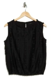 Max Studio Ruffle Front Sleeveless Top In Black