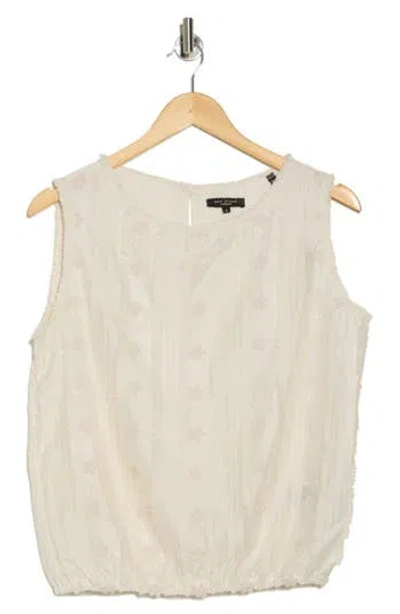 Max Studio Ruffle Front Sleeveless Top In Ivory