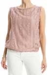 Max Studio Ruffle Front Sleeveless Top In Mauve
