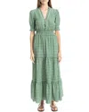 Max Studio Ruffle Neck Tiered Maxi Dress