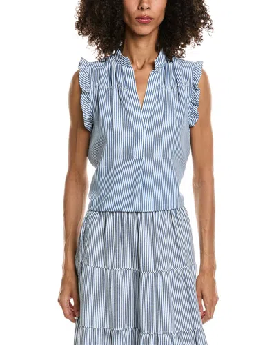 MAX STUDIO MAX STUDIO RUFFLE SLEEVE SPLIT NECK TOP