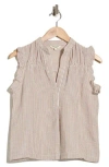 Max Studio Ruffle Sleeveless Top In Neutral