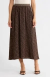 Max Studio Satin Midi Skirt In Brown