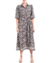 Max Studio Puff Sleeve Shirtdress In Black