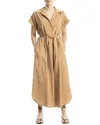 Max Studio Short Sleeve Maxi Shirtdress In Caramel