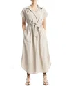 Max Studio Short Sleeve Maxi Shirtdress In Cobblestone