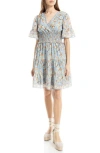 Max Studio Short Bell Sleeve Fit & Flare Dress