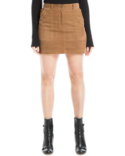 Max Studio Short Corduroy Porkchop Pocket Skirt In Vicuna