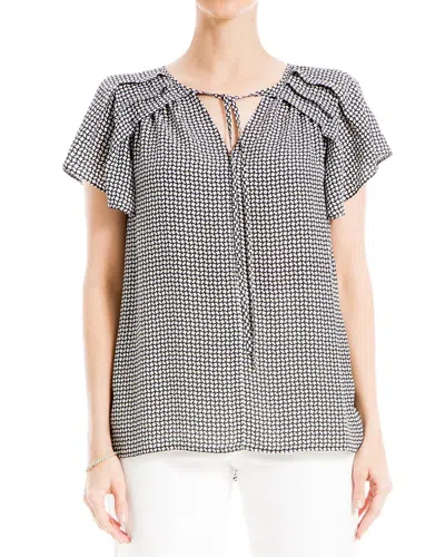 MAX STUDIO SHORT FLUTTER SLEEVE BLOUSE