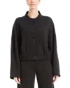 Max Studio Brushed Knit Cropped Bomber Jacket