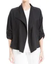 Max Studio Twill Drape Front Short Jacket In Black