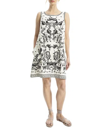 Max Studio Short Linen-blend Tank Dress In White