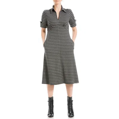 Max Studio Short Sleeve A-line Dress In Multi