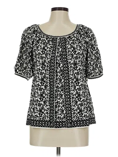 Pre-owned Max Studio Short Sleeve Blouse In Black