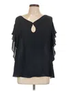 Max Studio Short Sleeve Blouse In Black
