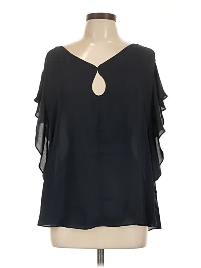 Max Studio Short Sleeve Blouse In Black
