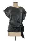 Max Studio Short Sleeve Blouse In Black