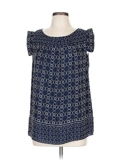 Pre-owned Max Studio Short Sleeve Blouse In Blue