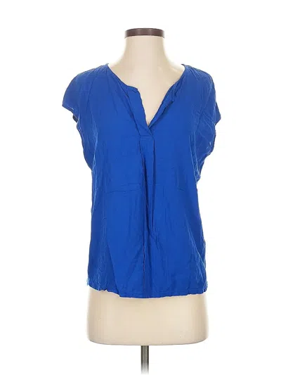 Pre-owned Max Studio Short Sleeve Blouse In Blue
