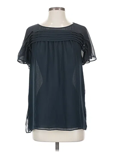 Pre-owned Max Studio Short Sleeve Blouse In Blue