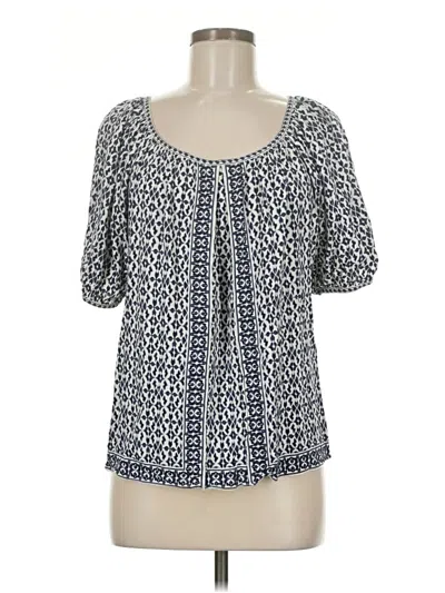 Pre-owned Max Studio Short Sleeve Blouse In Blue