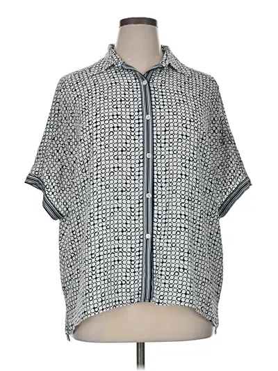 Pre-owned Max Studio Short Sleeve Blouse In Blue