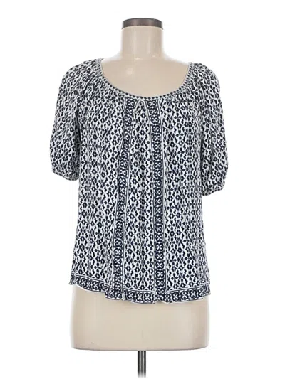 Pre-owned Max Studio Short Sleeve Blouse In Blue