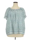 Max Studio Short Sleeve Blouse In Blue