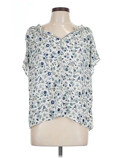 Pre-owned Max Studio Short Sleeve Blouse In Blue
