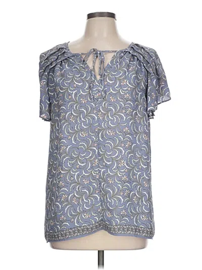 Pre-owned Max Studio Short Sleeve Blouse In Blue