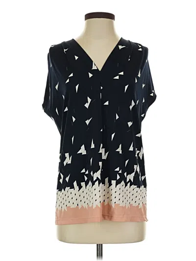 Pre-owned Max Studio Short Sleeve Blouse In Blue