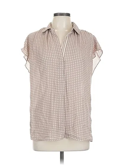 Pre-owned Max Studio Short Sleeve Blouse In Brown