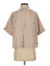 Max Studio Short Sleeve Blouse In Brown