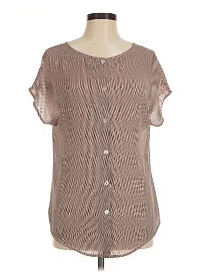 Pre-owned Max Studio Short Sleeve Blouse In Brown