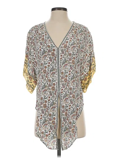Pre-owned Max Studio Short Sleeve Blouse In Gold