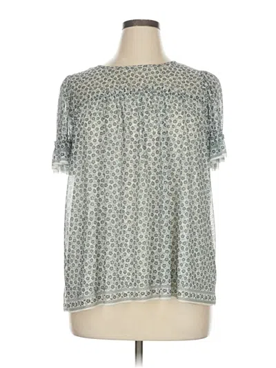 Pre-owned Max Studio Short Sleeve Blouse In Gray