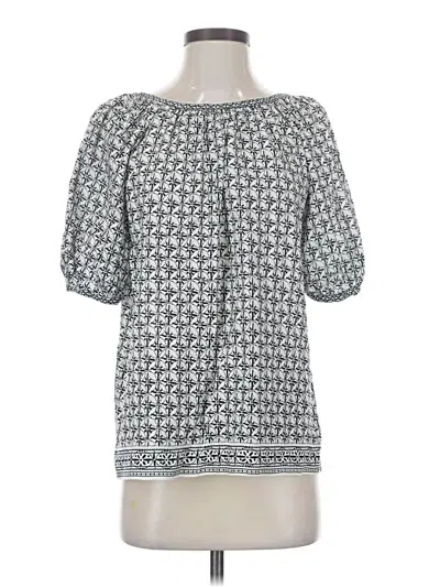 Pre-owned Max Studio Short Sleeve Blouse In Gray