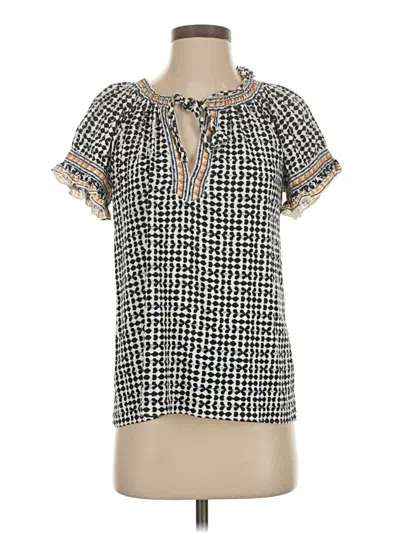 Pre-owned Max Studio Short Sleeve Blouse In Gray