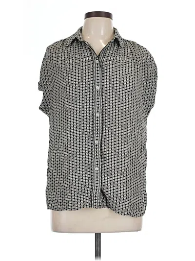 Pre-owned Max Studio Short Sleeve Blouse In Gray