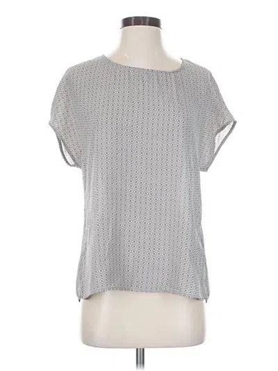 Pre-owned Max Studio Short Sleeve Blouse In Gray