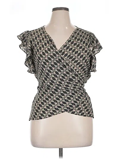 Max Studio Short Sleeve Blouse In Black