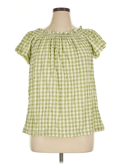 Max Studio Short Sleeve Blouse In Green