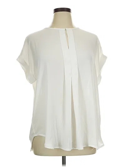 Pre-owned Max Studio Short Sleeve Blouse In Ivory