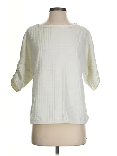 Pre-owned Max Studio Short Sleeve Blouse In Ivory
